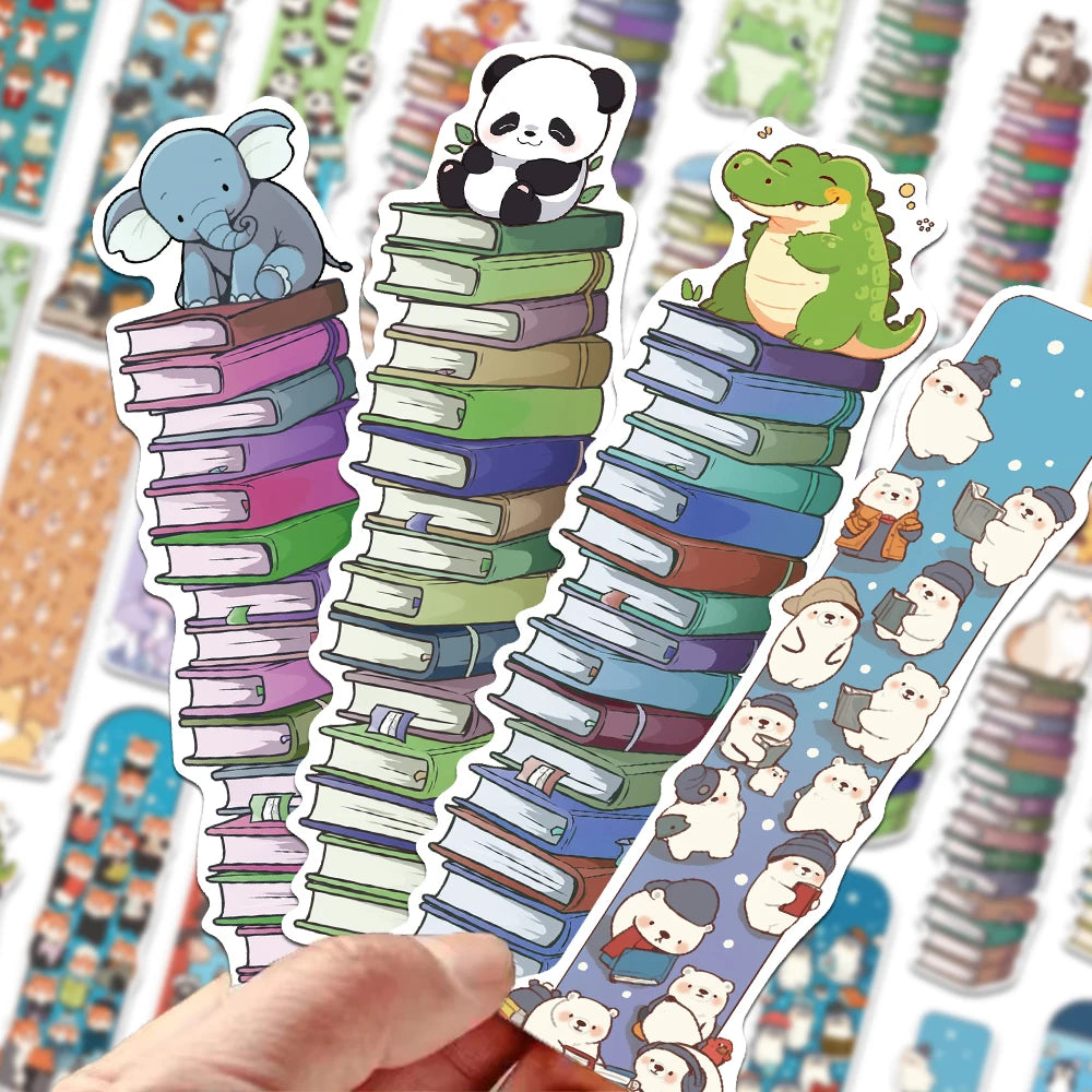 30pcs Cartoon Cute Animals Bookmarks Reading Books Tagged Students Stationary Supplies DIY Aesthetic Bookmarks Creative Gifts Good Vibrations