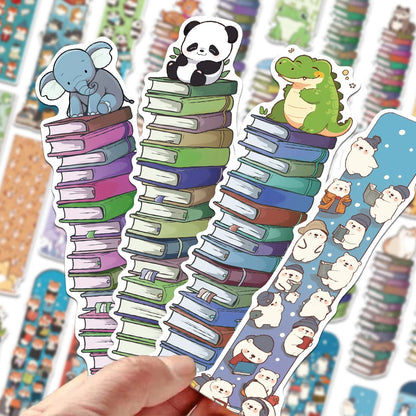 30pcs Cartoon Cute Animals Bookmarks Reading Books Tagged Students Stationary Supplies DIY Aesthetic Bookmarks Creative Gifts Good Vibrations