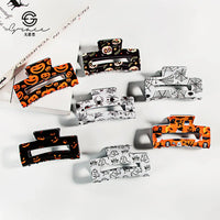 Women's Ghost Pumpkin Hairpin Ghost Face Halloween Grab For Cool Girls Funny And Joyful Hairpin Spider Web Side Clip Decorations Good Vibrations