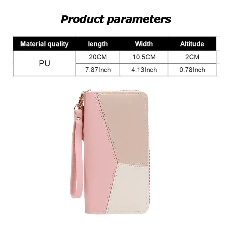 Fashion Zipper Wallets Womens Long Purses Handbags Coin Purse Cards Holder PU Leather Billfold Wallet Good Vibrations