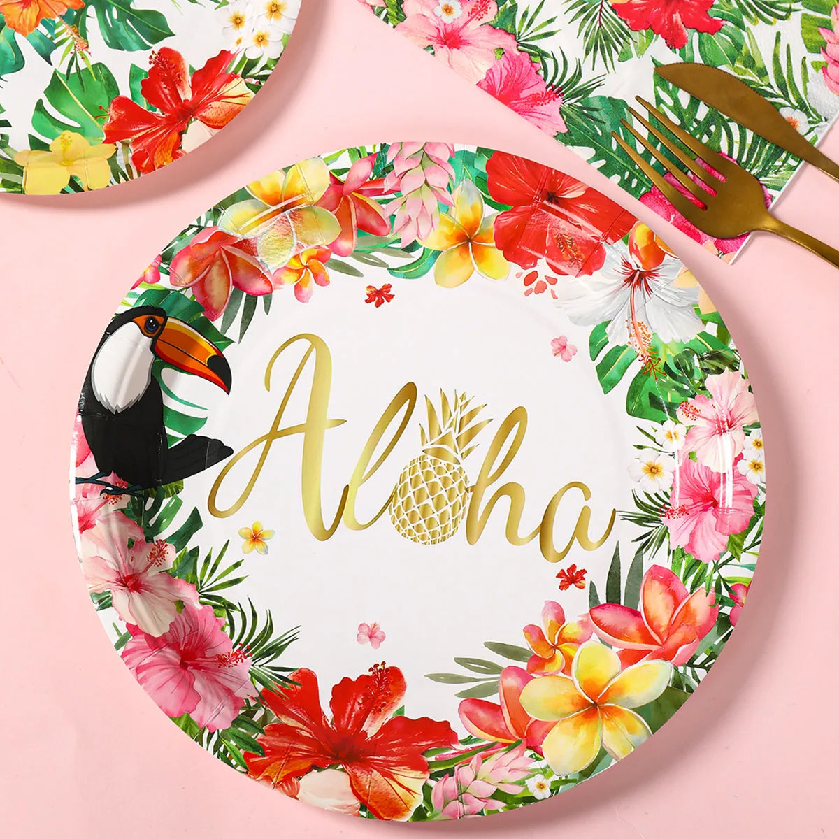 Hawaii Tableware Hawaiian Party Decoration Adults Aloha Luau Paper Plates Napkins Tropical Beach Hawaii Birthday Party Supplies Good Vibrations