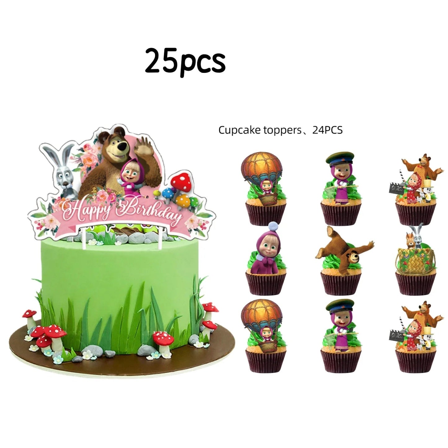 Girl and the Bear Birthday Decorations Disposable Tableware Tablecloth Cup Plate Napkin Balloons Baby Shower kids Party Favors Good Vibrations