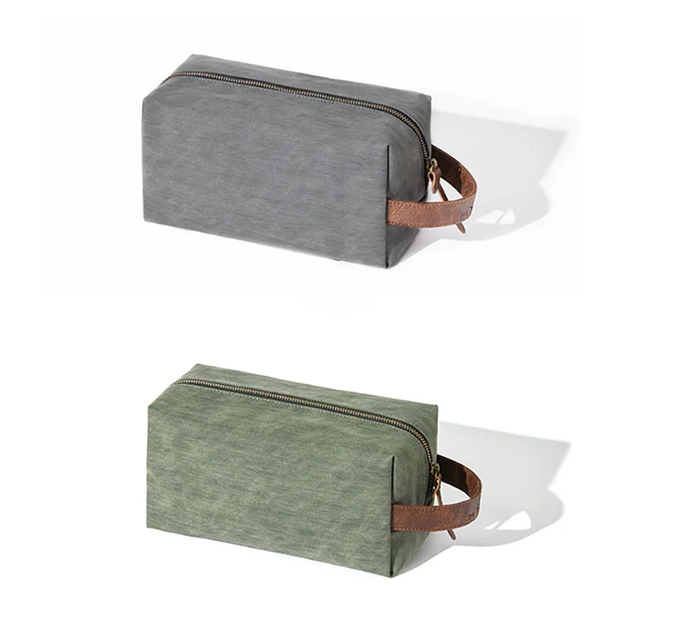 Portable hookah bags in gray and green, multipurpose waterproof storage, rectangular shape.