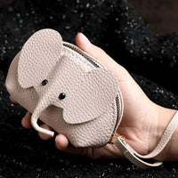PU Leather Elephant Money Bag Women Coin Purse With Key Ring Multifunctional Zipper Storage Bags Key Case Good Vibrations