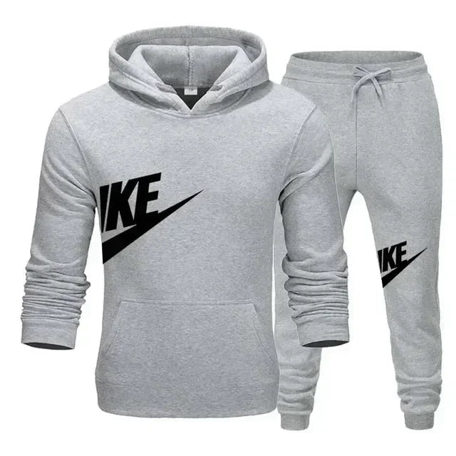 A new autumn and winter men's casual sportswear set of 2-piece hooded sweatshirt and long pants for outdoor fashionable jogging Good Vibrations
