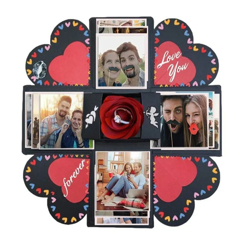 1Set Explosion Photo Album Gift Box Storage Box Valentine's Day Surprise Gift Box Romantic Couple Creative Gift Good Vibrations