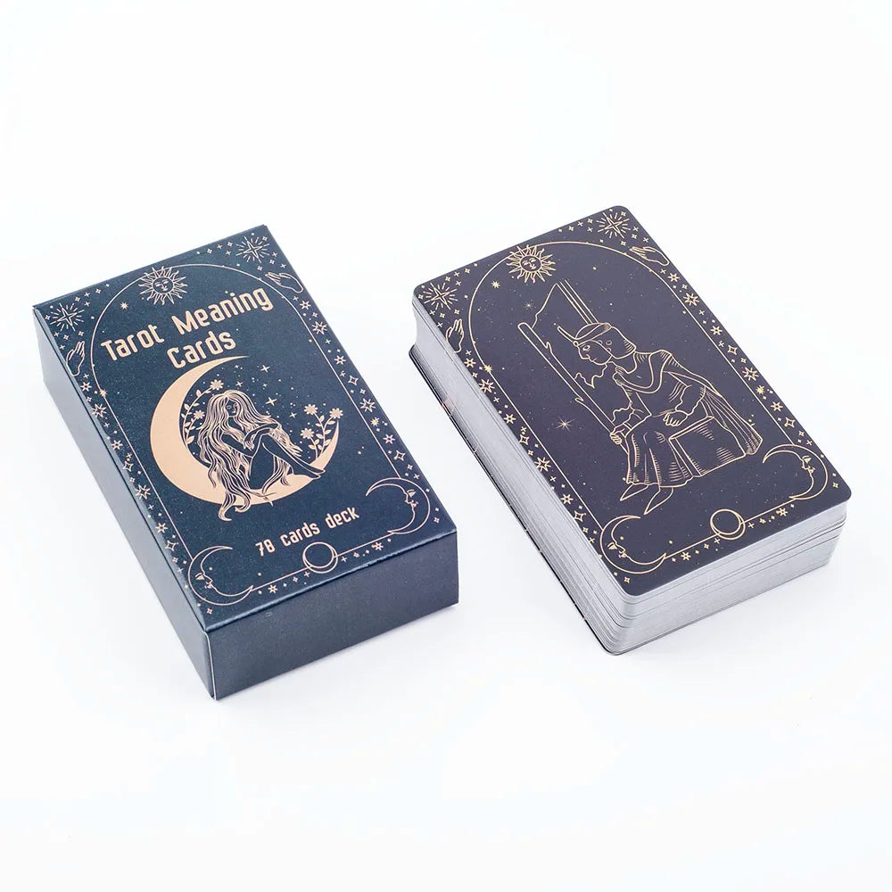 Meaning Tarot Cards 78 Cards Deck English Visions Divination Edition Board Game for Beginners Pocket Size Tarot Learning Deck Good Vibrations