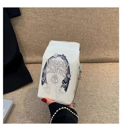 Printed Graffiti Small Square Bag Fashion Cool Crossbody Bag Funny Box Shoulder Bag For Girls Good Vibrations