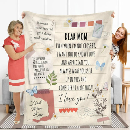 Gifts from Daughter Son for Mother's Day Birthday Mom Gifts Anniversary Unique Gifts for Mom Super Soft Flannel Throw Blankets Good Vibrations