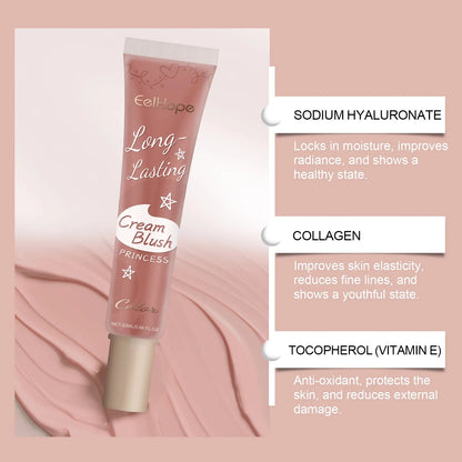 Blush Cream - Highly Pigmented, Long-Lasting, Smudge-Proof, Fine-Textured, Natural, Lightweight, Moisturizing Blush Cream Good Vibrations