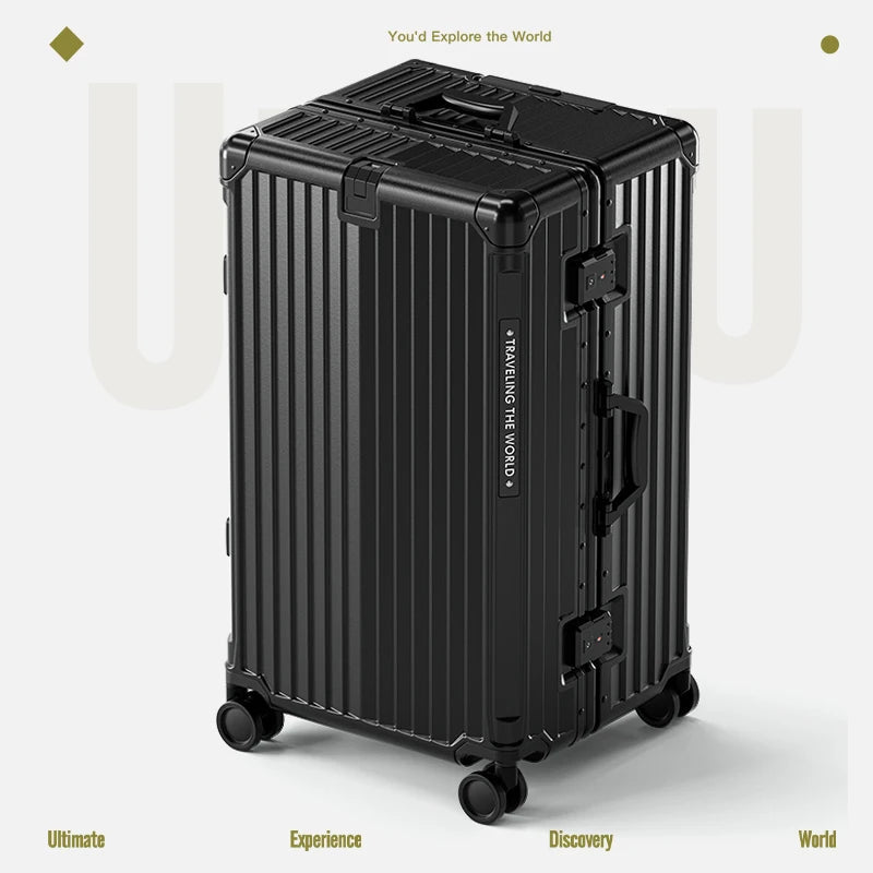 Hard Shell Carry-On Suitcase Rolling Travel Luggage with Spinner Wheels 20 24 26 28 30 Inch Large Capacity Durable Luggage Good Vibrations