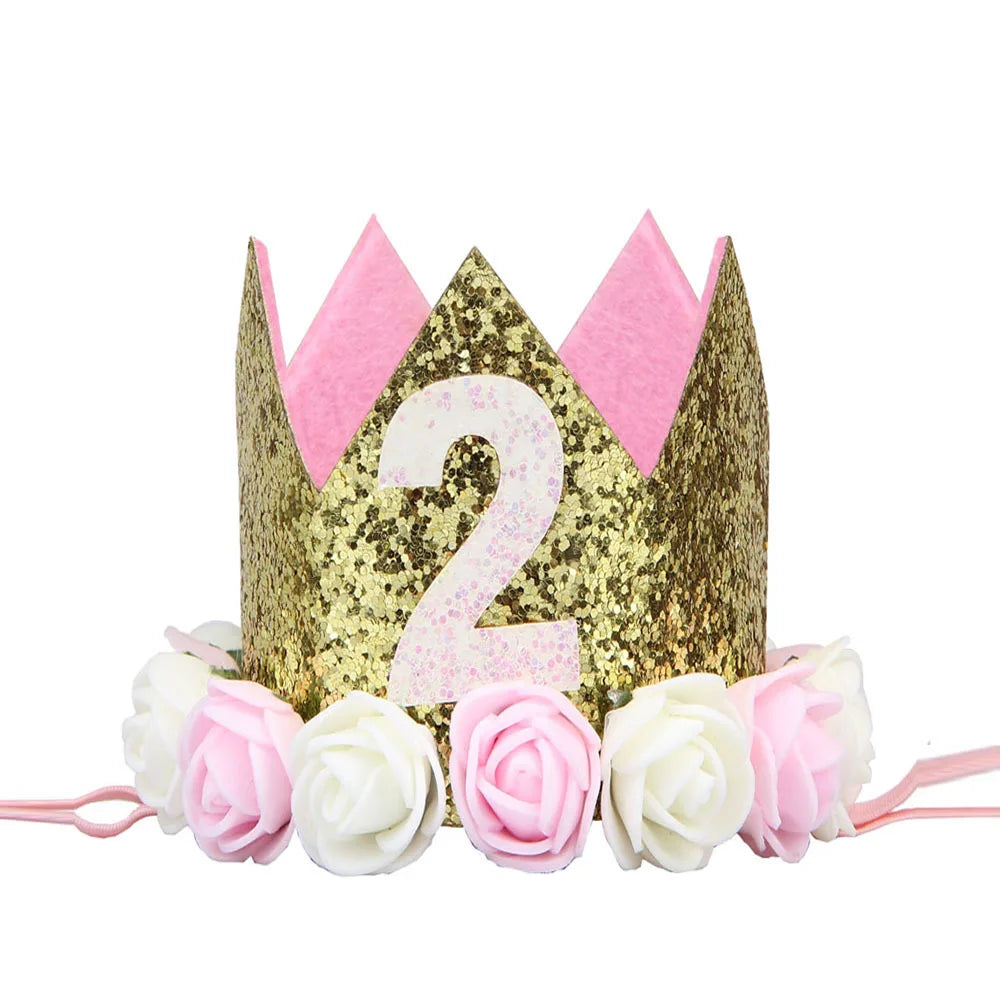 1st Birthday Party Decor Hat Kids 1 2 3 Year Happy Birthday Boy Girl Crown Hat First Happy Birthday Party Baby Shower Decoration Good Vibrations