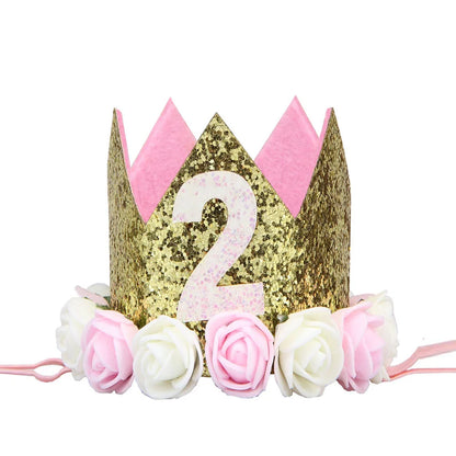 1st Birthday Party Decor Hat Kids 1 2 3 Year Happy Birthday Boy Girl Crown Hat First Happy Birthday Party Baby Shower Decoration Good Vibrations