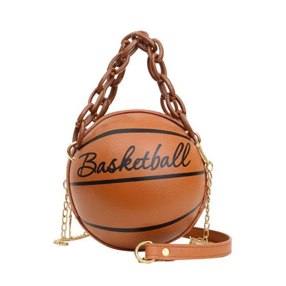 2025 Crossbody Bag New Network Red Personality Fun Pink Ins Versatile Chain Football Basketball Shoulder Bag Small Round Bag Good Vibrations