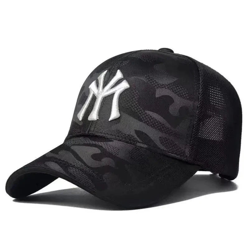 Fashion Letter Embroidery Camouflage Baseball Hats Spring and Autumn Outdoor Adjustable Casual Hats Sunscreen Hat Good Vibrations
