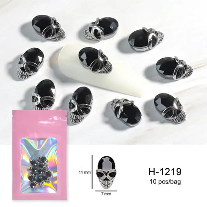 Halloween Alloy Nail Art Charms 3D Ghost Skull Pumpkin Golden Silver Classic Nails Jewelry Ornaments DIY Manicure Accessories Good Vibrations