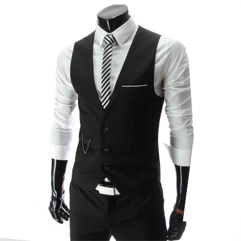 2023 New Arrival Dress Vests For Men Slim Fit Mens Suit Vest Male Waistcoat Gilet Homme Casual Sleeveless Formal Business Jacket Good Vibrations