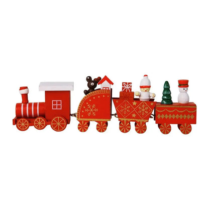 Christmas Train Painted Wooden Plastic  Mini Christmas Tree Train Christmas Decorations Festival Party Xmas Table Top Ornament Good Vibrations