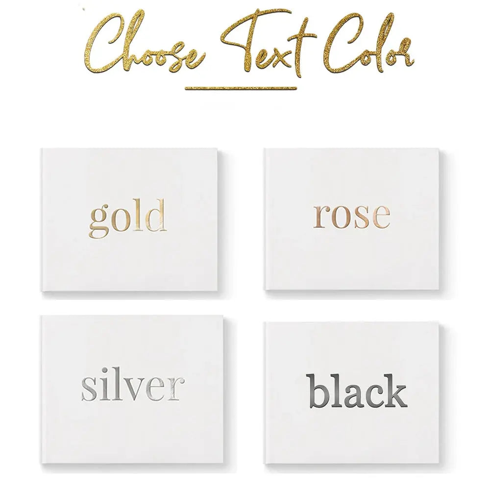 Personalized Wedding White Guest Book Simple Elegant Wedding Reception Signing Book Hardback Couples Keepsake Book Good Vibrations