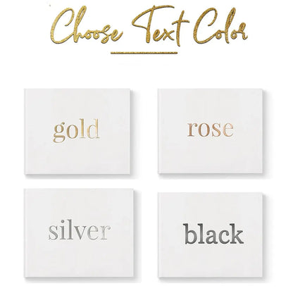 Personalized Wedding White Guest Book Simple Elegant Wedding Reception Signing Book Hardback Couples Keepsake Book Good Vibrations