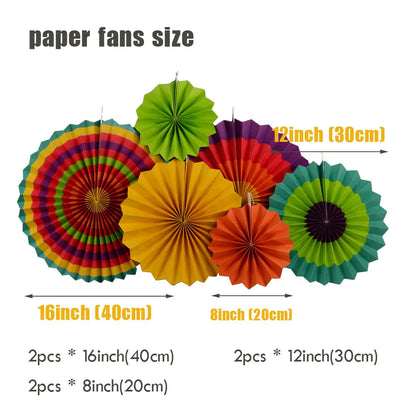 Kids Boy Girl 1st Birthday Party Favor Blue Pink Set Mixed Size Folding Paper Fans Wedding Ceremony Christmas Holiday Decor Good Vibrations