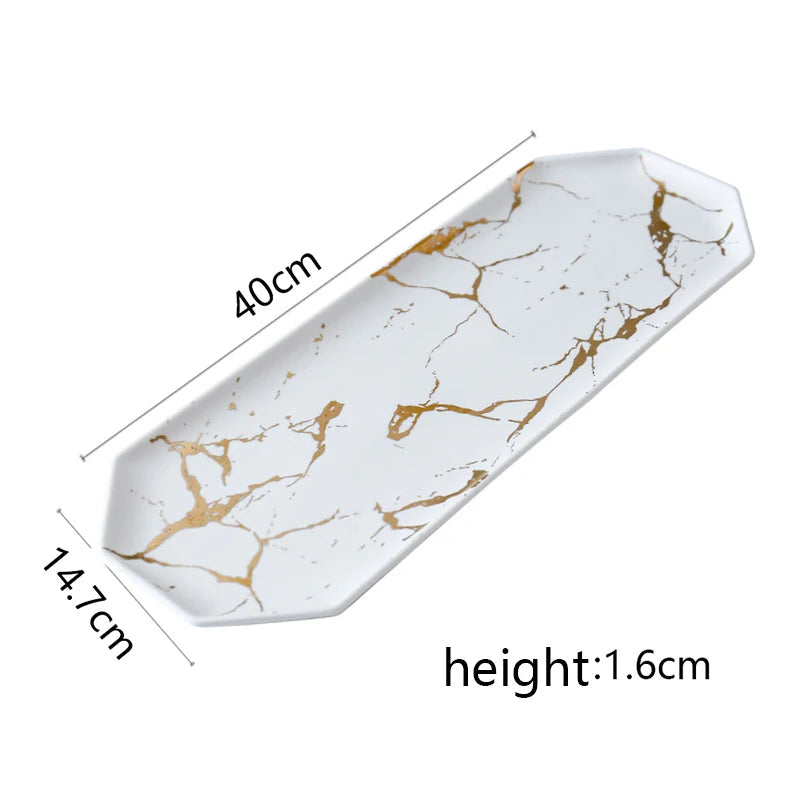 White Black Golden Ceramic Dishes And Plate Pizza Dessert Steak   Tableware Decorative Food Tray Dinner Set Porcelai Good Vibrations