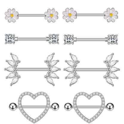 Mixed-style Sexy Nipple Rings Sets Heart Butterfly Dangle Nipple Piercing Bulk for Women Stainless Steel Cute Cat Shield Barbell Good Vibrations Adult Super Store