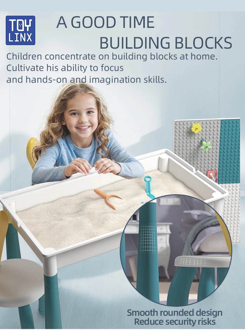 Large Size Blocks Compatible with Large Classic Blocks, Water Table,Sand Table and Blocks Table for Kids Activity Good Vibrations