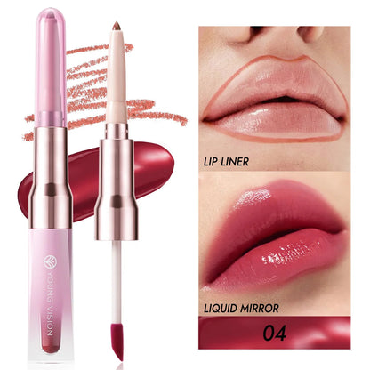 YOUNG VISION 6 Color Double-ended Lip Liner and Lip Gloss Shaping Waterproof to Create Beautiful Lip Makeup Good Vibrations