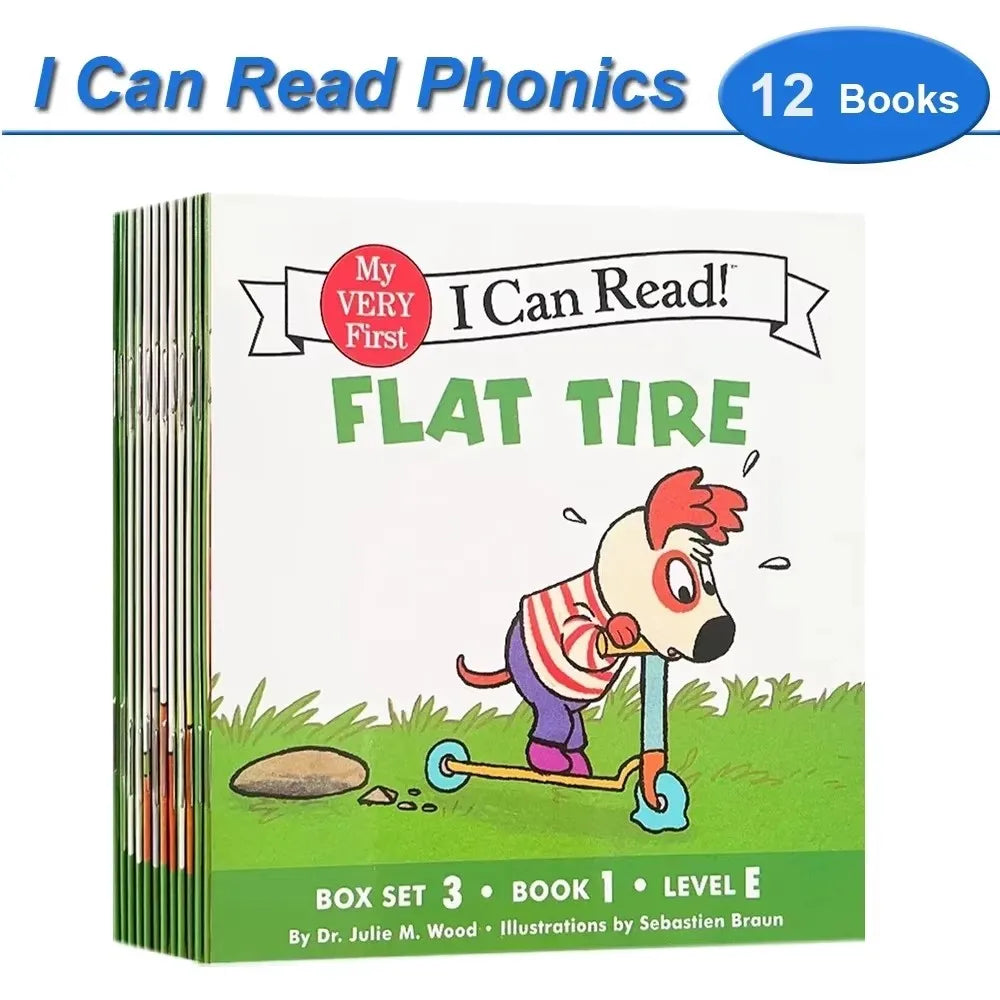 12 Books/Set I Can Read Phonics My Very First Picture Book for Children Kids English Story Picture Books Baby Learning English Good Vibrations