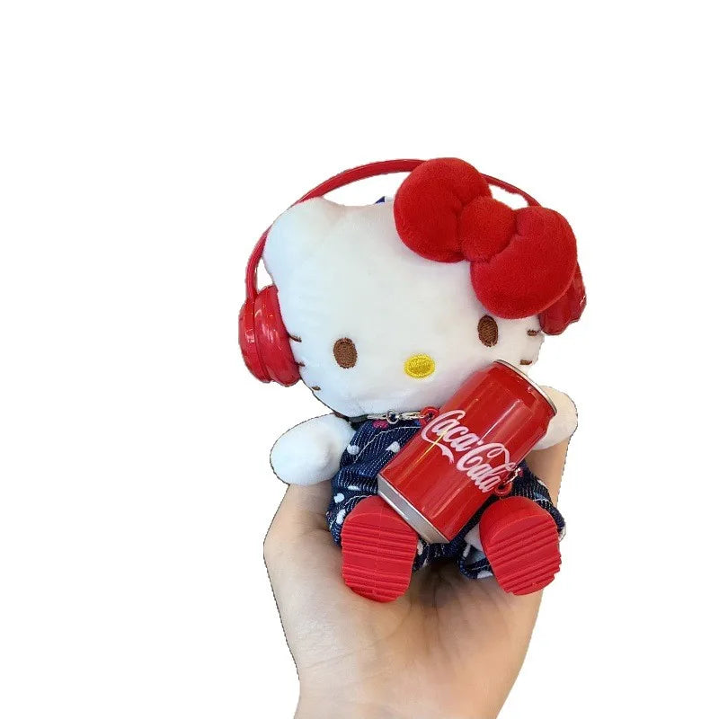 Hellokitty Doll Keychain Pack Packaging Decoration Hellokitty Hold Red Can Pendant Cute Gift Accessories Toys Good Vibrations