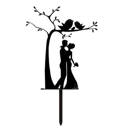 Bride and Groom Wedding Party Cake Topper Decoration Golden Acrylic Mrs & Mrs Engagement Party Cake Toppers Gift Baking Supplies Good Vibrations