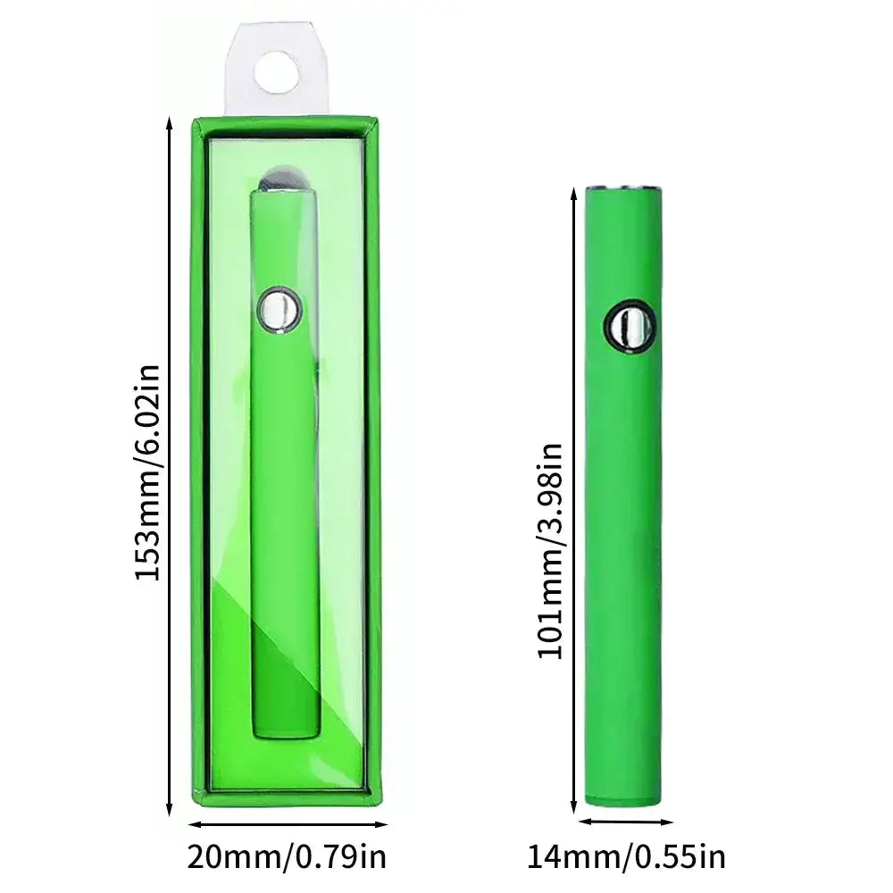 Green 510 Thread Battery Pen Solder Iron, compact and adjustable voltage, USB charging, in box.