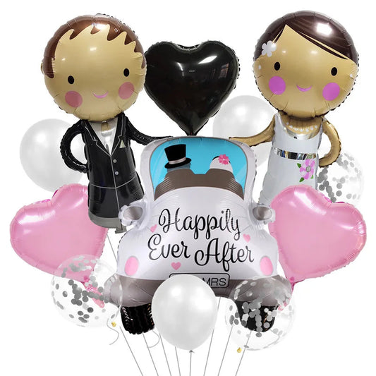 Beautiful Bride and Groom Wedding Car Aluminum Balloon Package Wedding Party Wedding Room Decoration Good Vibrations