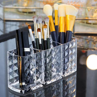 Clear Acrylic Makeup Brush Holder Desk Cosmetic Organizer Lipstick Storage Box Nail Polish Display Stand Rack Jewelry Case Good Vibrations
