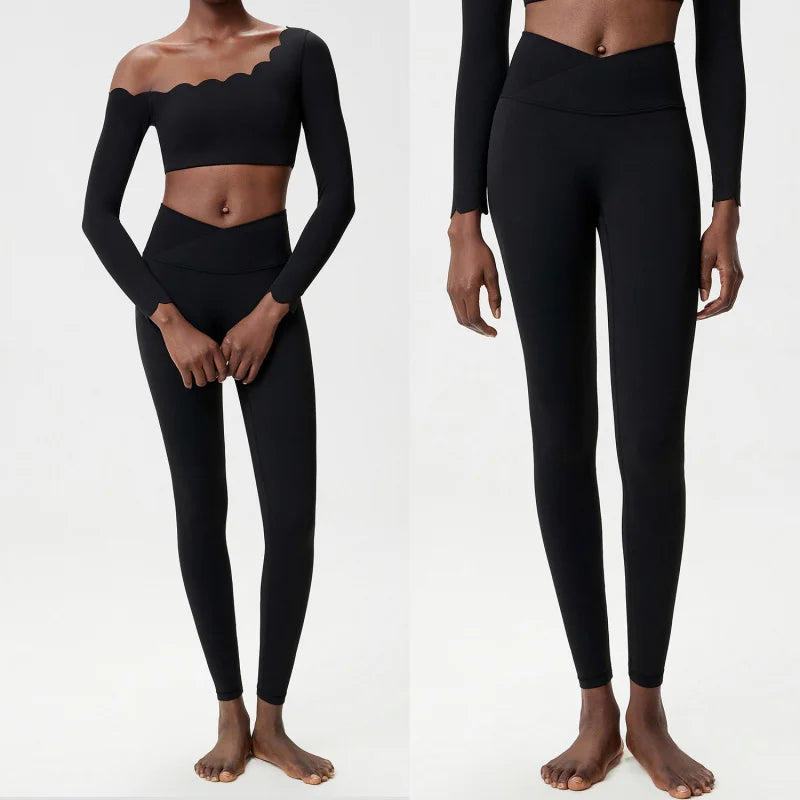 Woman Clothes Sexy Outfits Spring High Waist Women's Clothing Sets Clothing Fitness Solid Color Plus Size Sportswear Woman Gym Good Vibrations