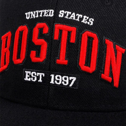 Unisex BOSTON Letter Embroidery Hip-hop Hats Spring Autumn Outdoor Adjustable Casual Baseball Caps Sunscreen Hat Good Vibrations