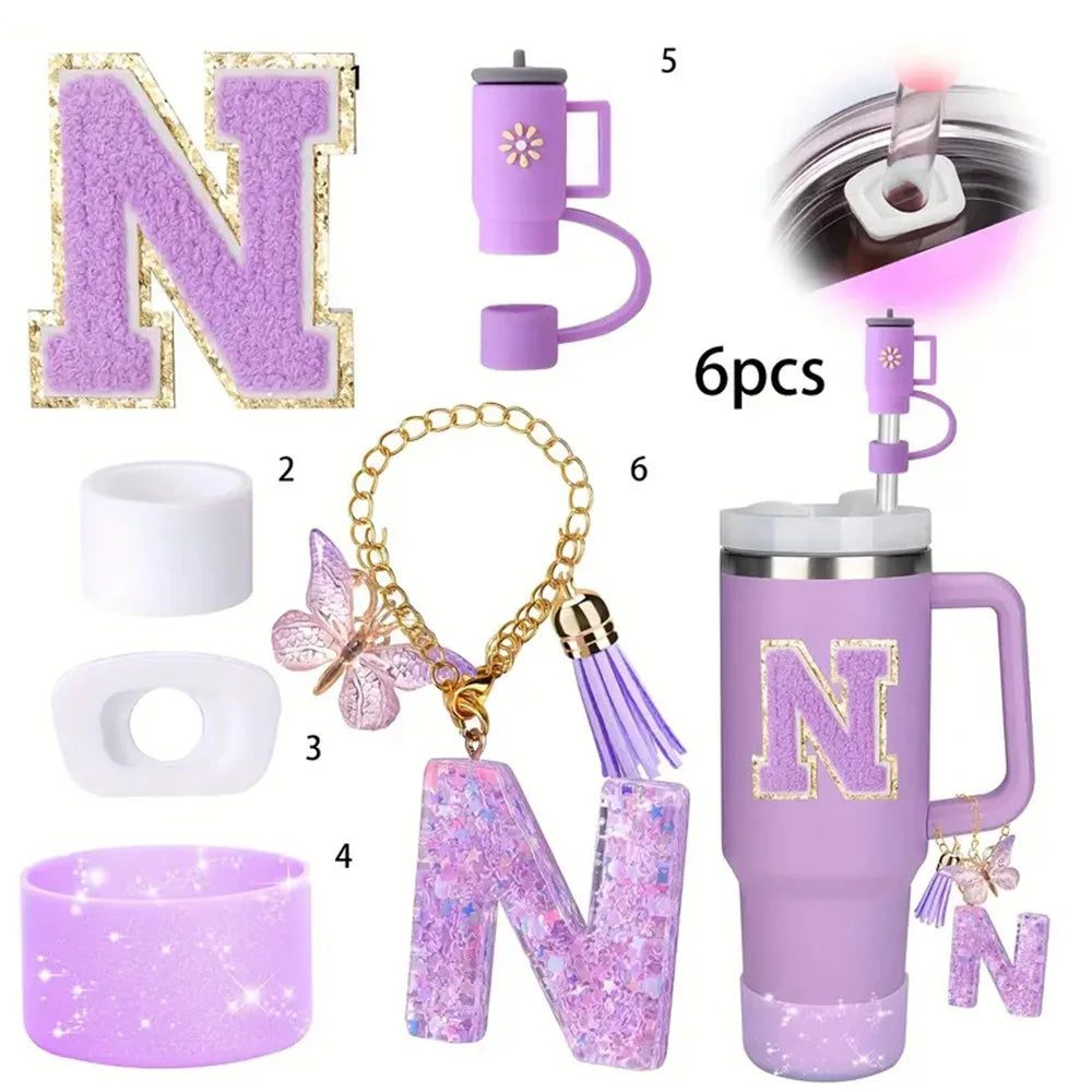 6PCS Cup Accessories Set for Stanley Cup  40oz tumbler with handle Including Silicone Straw Topper and Boot, Spill Proof Stopper Good Vibrations Adult Super Store