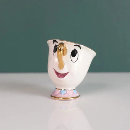 Disney Beauty And The Beast Teapot Cute Cartoon Coffee Pots Mug Mrs Potts Chip Cup Tea Pots Tea Cup Set Home Decor Ornament Gift Good Vibrations