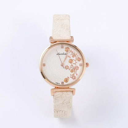 Fashion Butterfly Women Watches 2025 Simple Brown Quartz Watch Vintage Leather Ladies Wristwatches Clock часы женские наручные Good Vibrations