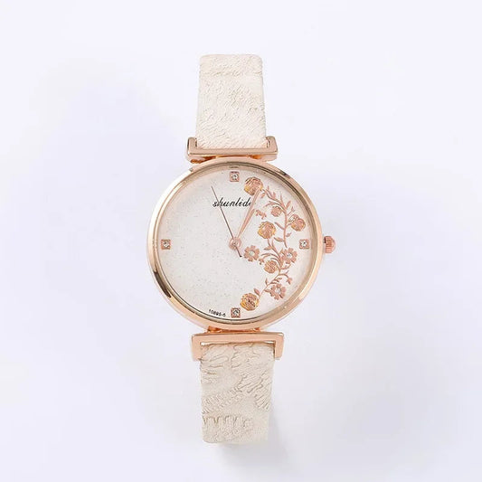 Fashion Butterfly Women Watches 2025 Simple Brown Quartz Watch Vintage Leather Ladies Wristwatches Clock часы женские наручные Good Vibrations