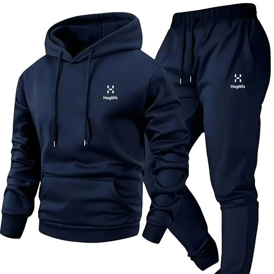 Men'S Autumn and Winter Pattern Casual Two-Piece Set Hoodie Sweatshirt Long Pants Suit with Pockets Regular Fit Outdoor Sports Good Vibrations