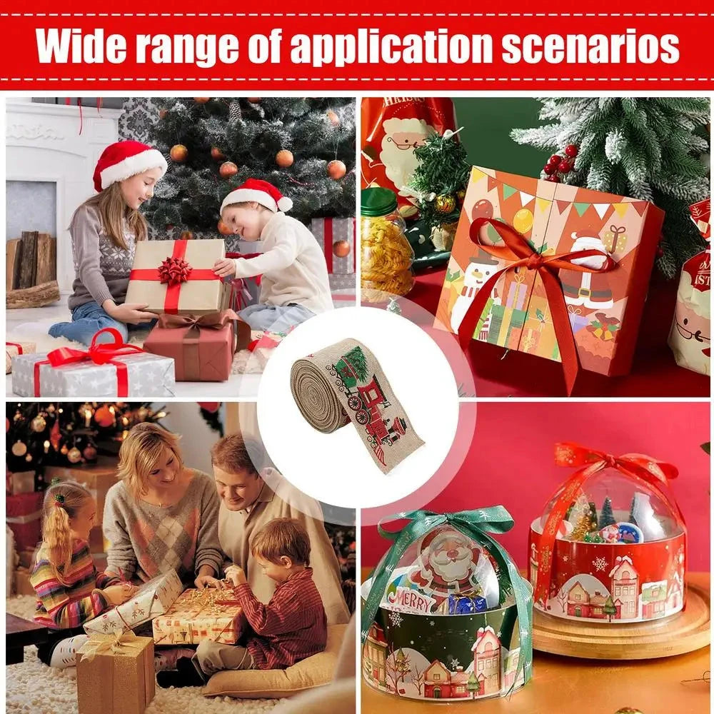 Christmas Ribbon Holiday Wreath Tie Decorative Bow Accessories Wired Edge Ribbon  Holiday Packaging Streamer  ﻿ Good Vibrations