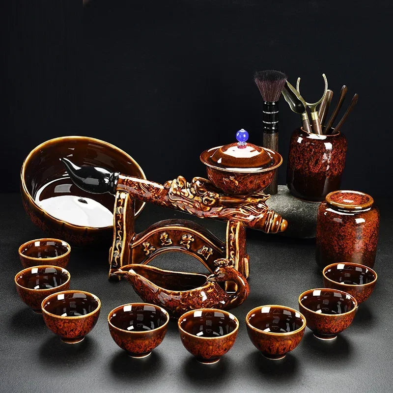 Porcelain Gaiwan Chinese Tea Set Complete Set Puer Chinese Portable Tea Set Luxury Vintage  Tea Ceremony Good Vibrations