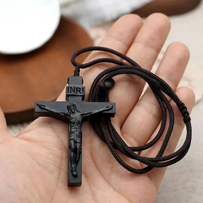 Jesus Cross Wooden Necklace Cross Pendant Necklace wood Cross Necklace christian Catholic Jesus Crucifix Necklace Accessories