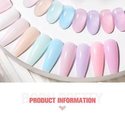 BORN PRETTY Milky Pink Rubber Base Gel Nail Polish Glitter 15ml Semi-Permanent Varnish Soak Off Self Leveling UV LED Gel Good Vibrations