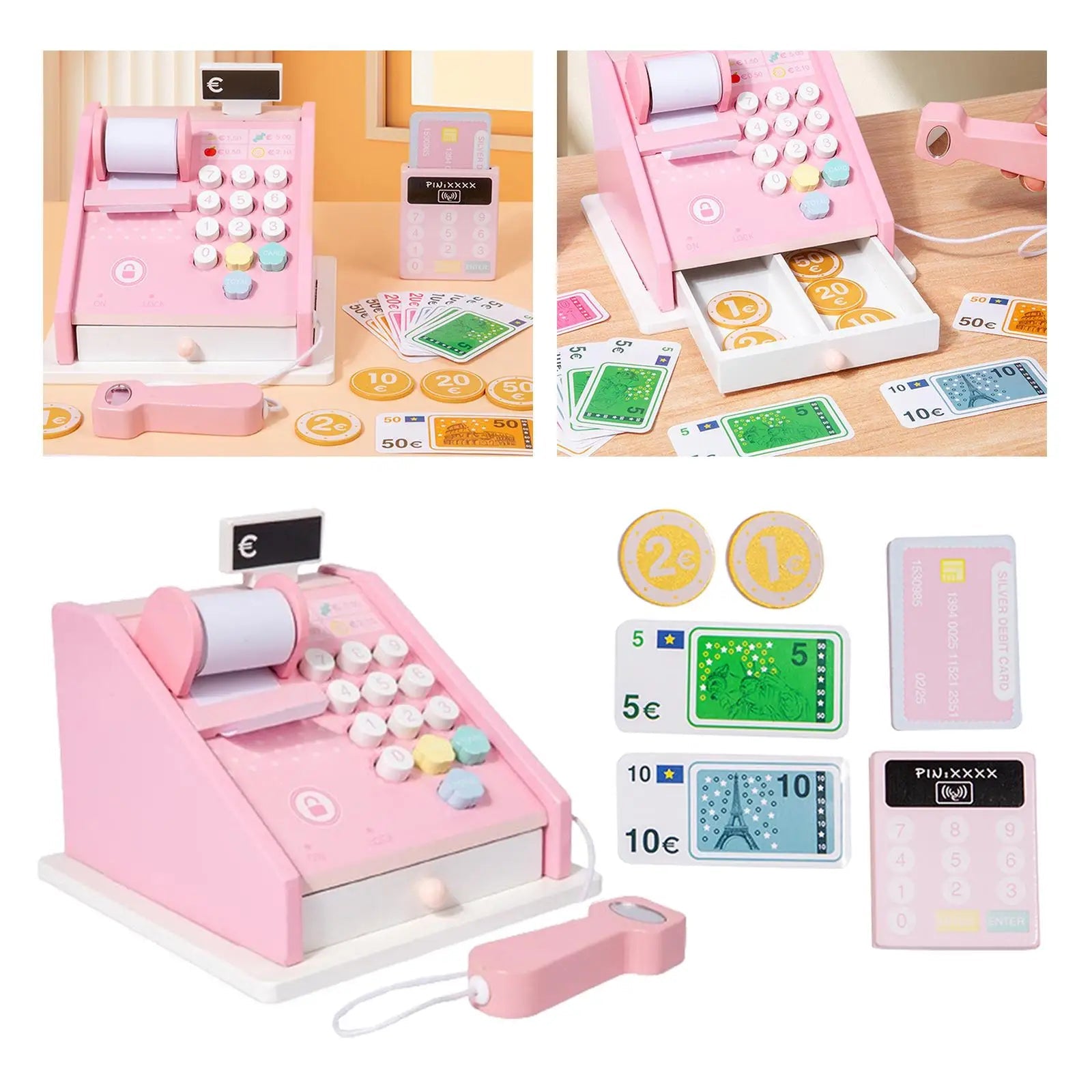 Register Toy Shopping ier Playset for Age 3-7 Girls Boys Gift Good Vibrations