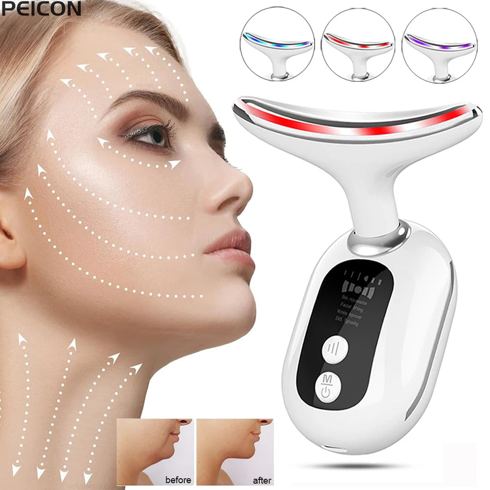 Facial Massager EMS Facial Microcurrent Neck Face Lifting Massager Red Light Therapy Anti-aging Massager Skin Tightening Device Good Vibrations