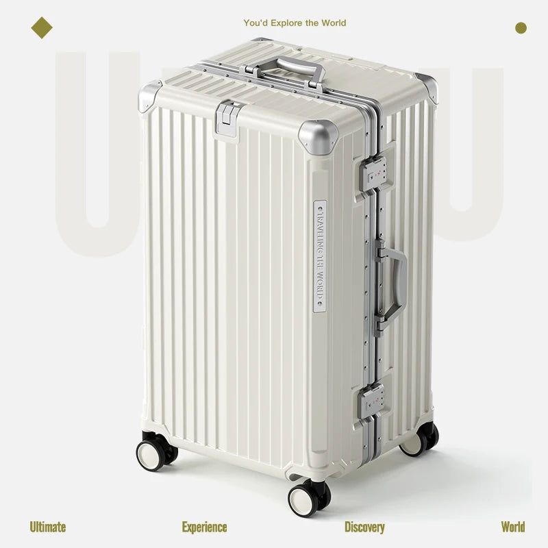 Hard Shell Carry-On Suitcase Rolling Travel Luggage with Spinner Wheels 20 24 26 28 30 Inch Large Capacity Durable Luggage Good Vibrations