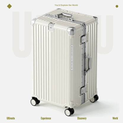 Hard Shell Carry-On Suitcase Rolling Travel Luggage with Spinner Wheels 20 24 26 28 30 Inch Large Capacity Durable Luggage Good Vibrations